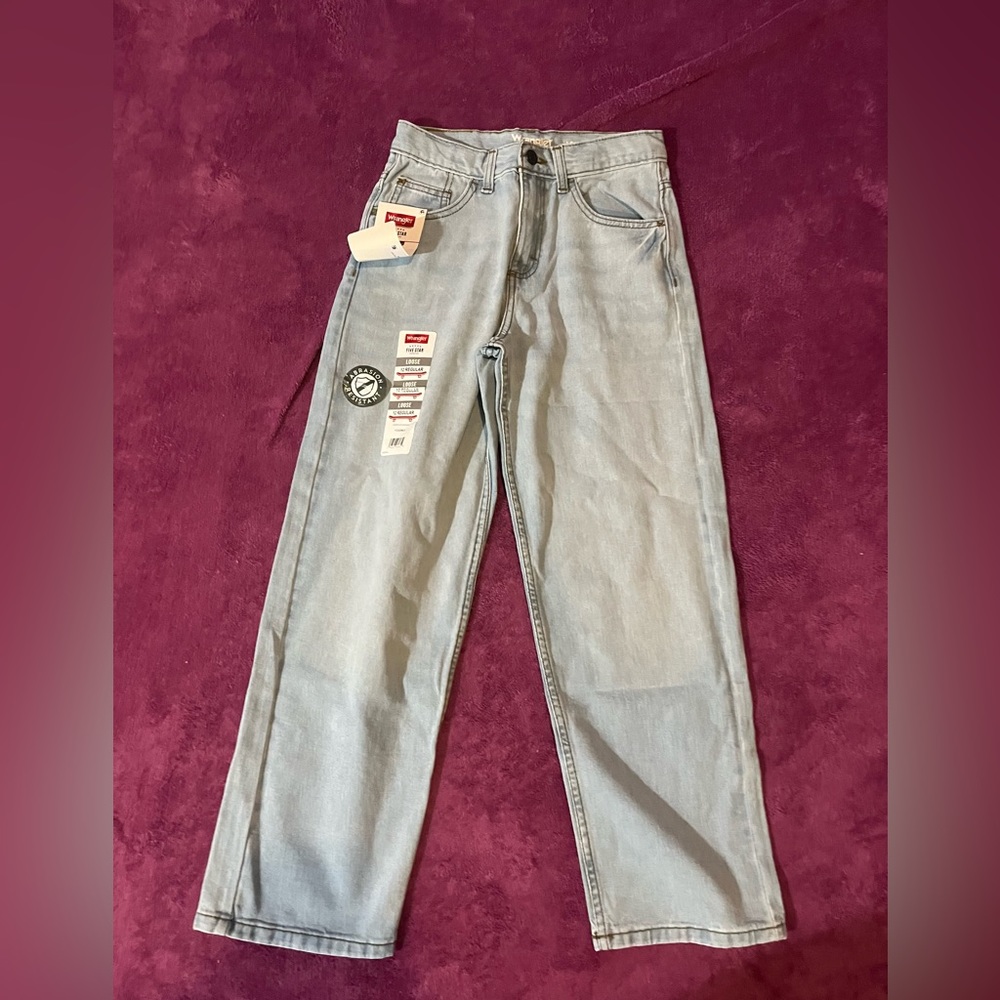 Boys Light Denim Loose Fit Wrangler Jeans NWT